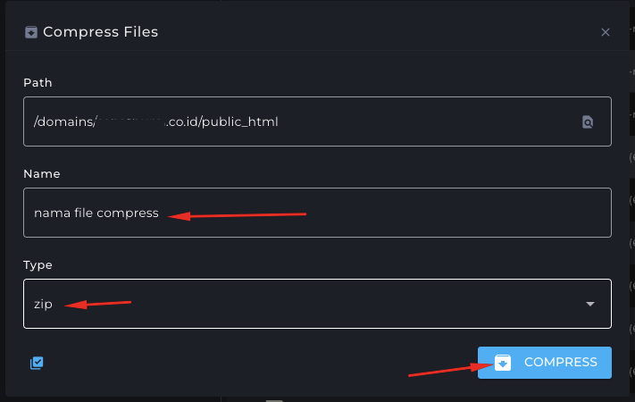 Cara Compress File dan Folder di DirectAdmin