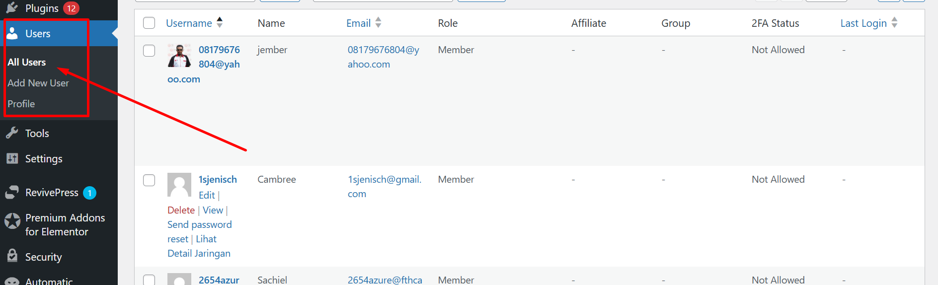 all user