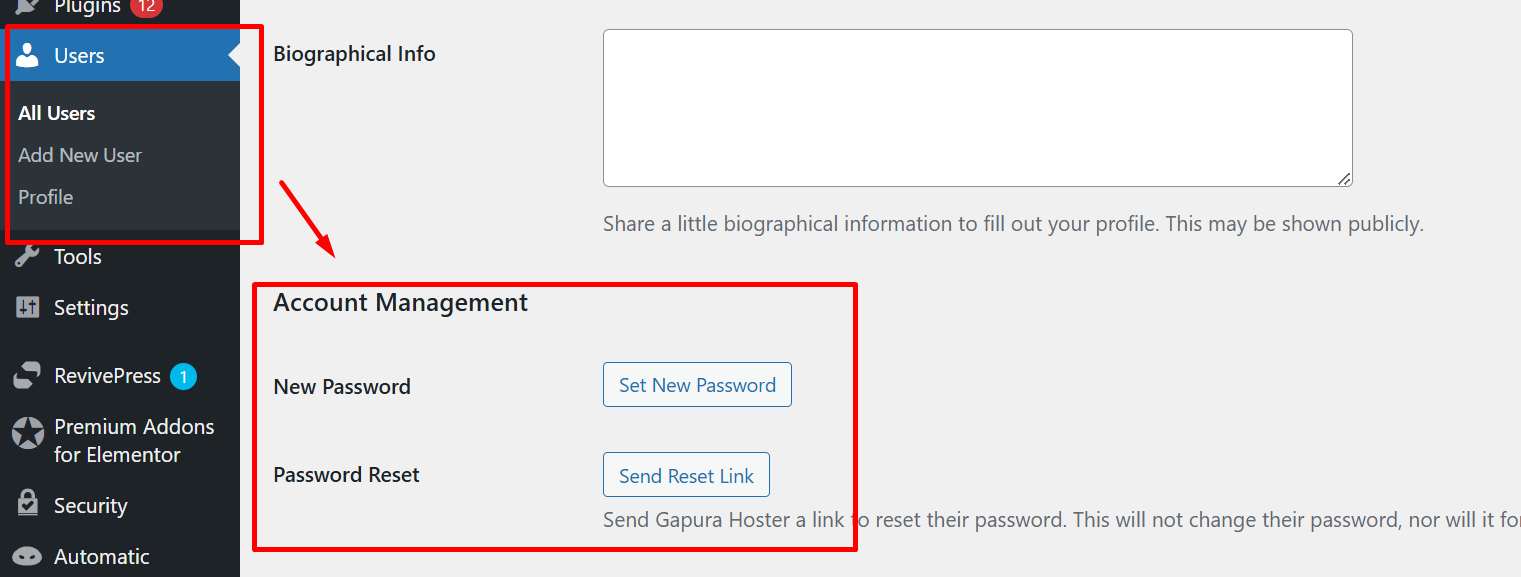 ubah password wordpress