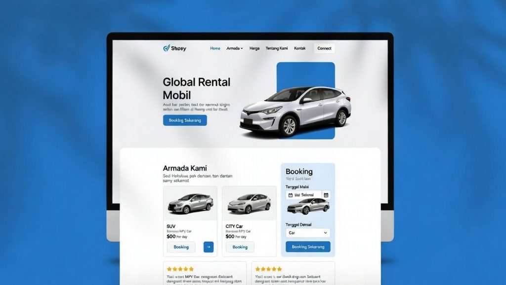 contoh desain website rental mobil bagus