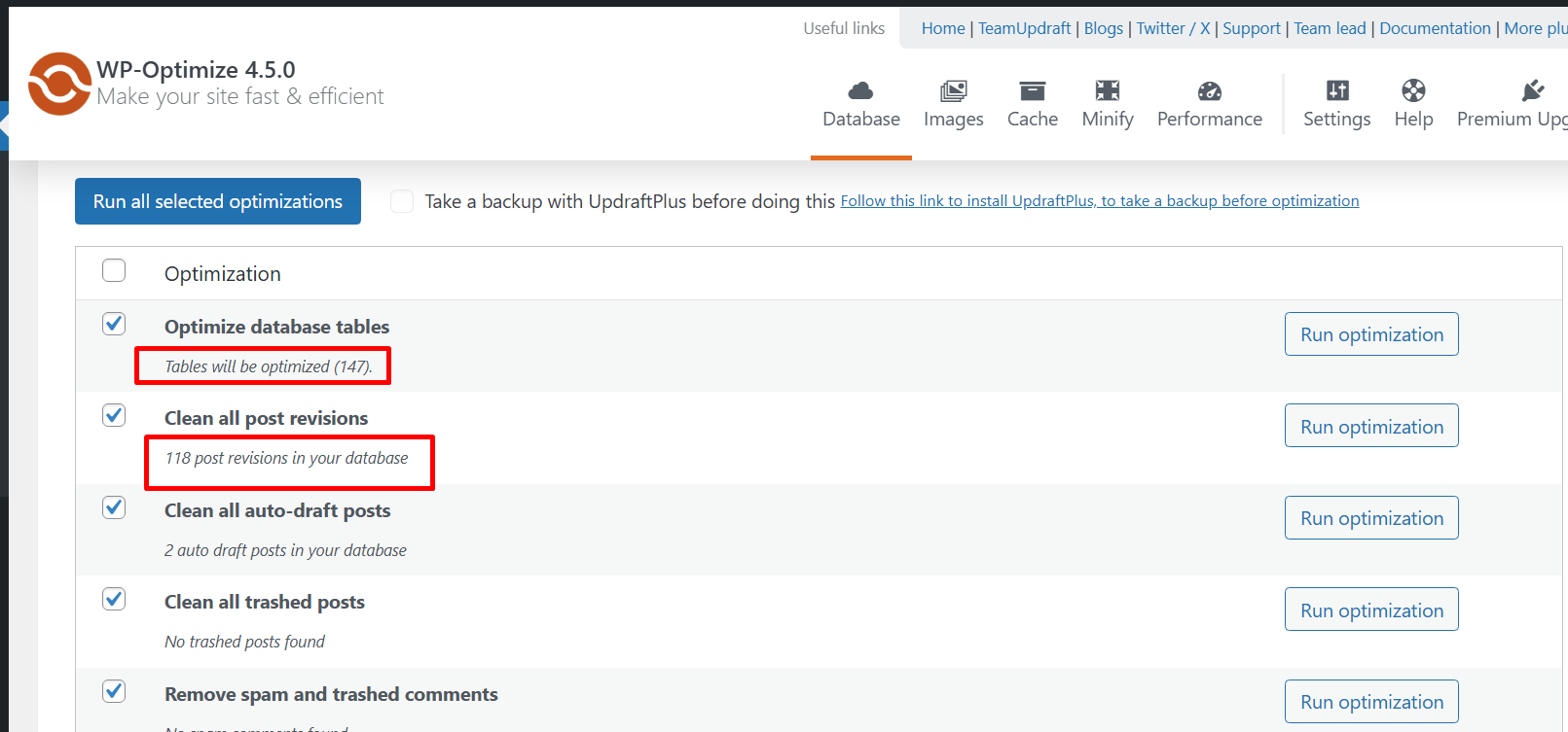 Cara Optimasi WordPress Menyeluruh Menggunakan WP-Optimize - Gapurahoster